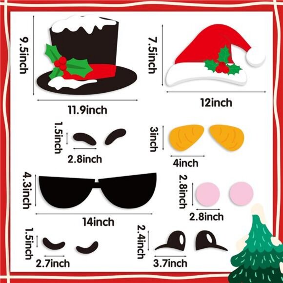 13PCS Christmas Garage Door Decor Snowman Garage Door Magnets Winter Magnets - Picture 2 of 7